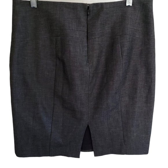 Express Gray Pencil Skirt 6 Stretch Career Casual Lightweight Zip Office Siren - Picture 2 of 7